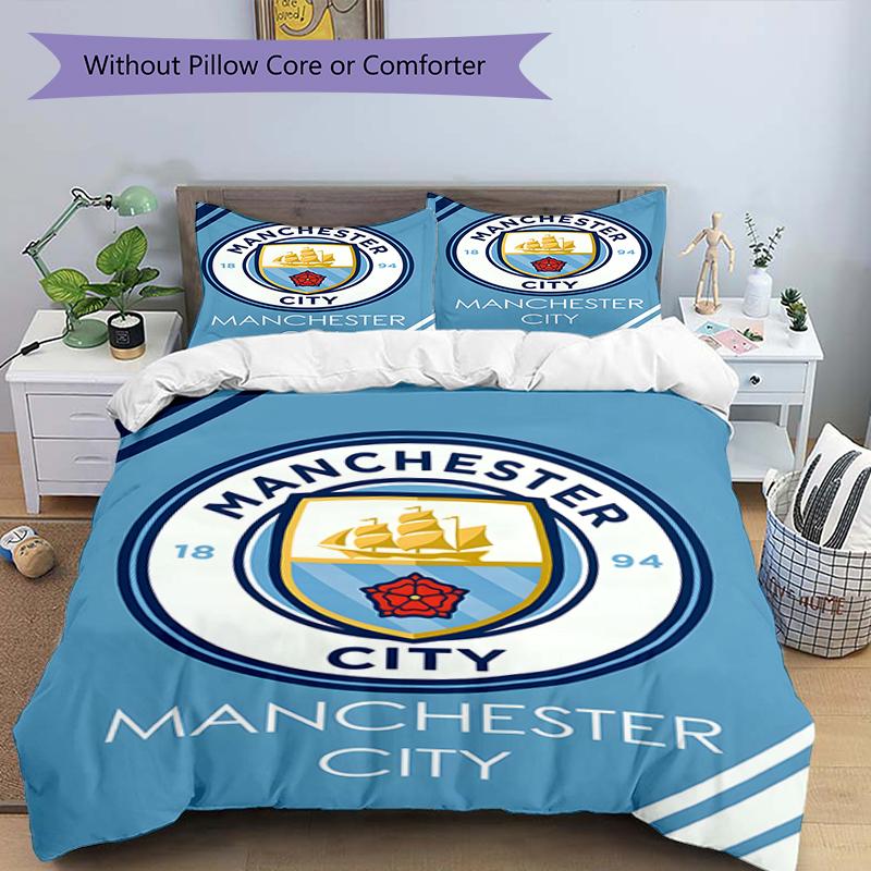 3pcs Football Team (32) Design Cover Set - HD Printed Bedding with 1 Cover and 2 Pillowcases - Perfect for Home and Dorm Decor