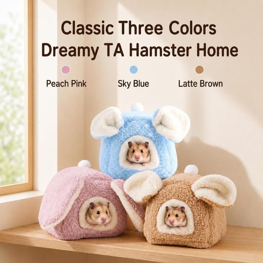 Guinea Pig Cage Winter Hamster Bed Ear-shaped Hamster Shelter Small Pet Hideout for Small Animals