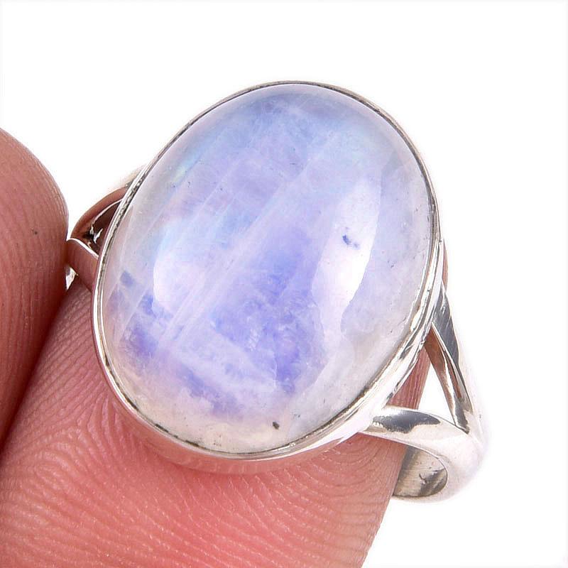 

Ювелирное кольцо из натурального радужного лунного камня 925 пробы, размер 9,5 J7H24