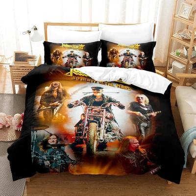 3D-Druck Judas Priest Hip Hop Band Bettwäscheset Schlafzimmer Weich Moderne Tagesdecken Bequeme Bettbezüge Steppdeckenbezüge Kissenbezüge