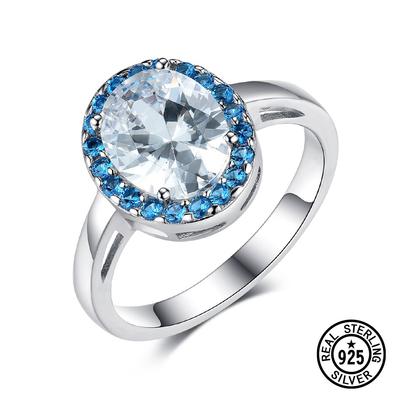 Ringe aus 925er-Sterlingsilber mit Spinell, Smaragd und blauem Saphir, ovale Halo-Ringe für Damen, Vintage-Bijoux-Schmuck