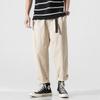 Men Cotton Casual Harem Pants With Belt Men Straight Baggy Ankle-Length Cargo Trousers Wide Leg Sweatpants Male Streetwear