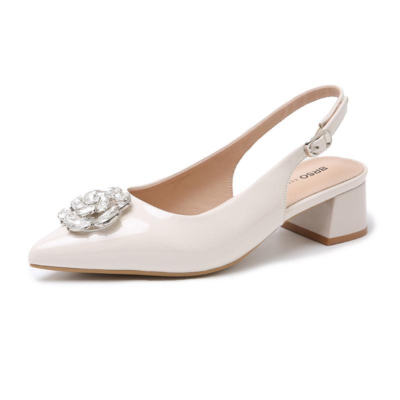 

Fashion Fashion Rhinestone Flower Women Pumps Summer Woman Slingbacks High Heels Sandals Ladies Elegant Party Dress Shoes Zapatos Mujer 34