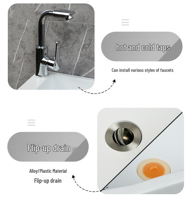 Compact Wall-Mounted Rectangular Washbasin for Small Spaces