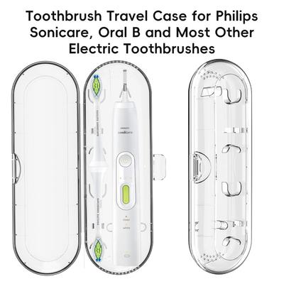 Reiseetui für Zahnbürsten für Philips, Oral B und die meisten anderen elektrischen Zahnbürsten, tragbarer Zahnbürstenhalter, schützende saubere Box