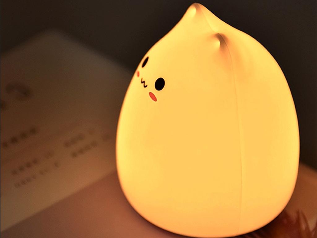 Silicone LED Night Light Kitten For Children Soft CAT Wireless Timer