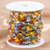 1meter Stainless Steel Beaded Chain Colorful Gravel Stone Triangle Bead Chains for Necklaces Bracelets DIY Boho Jewelry Making