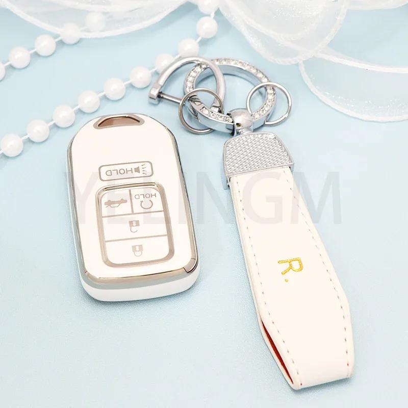 5 Buttons Tpu Key Fob Cover For Honda Accord Civic Cr-V Insight Passport Pilot Smart Remote Keyless