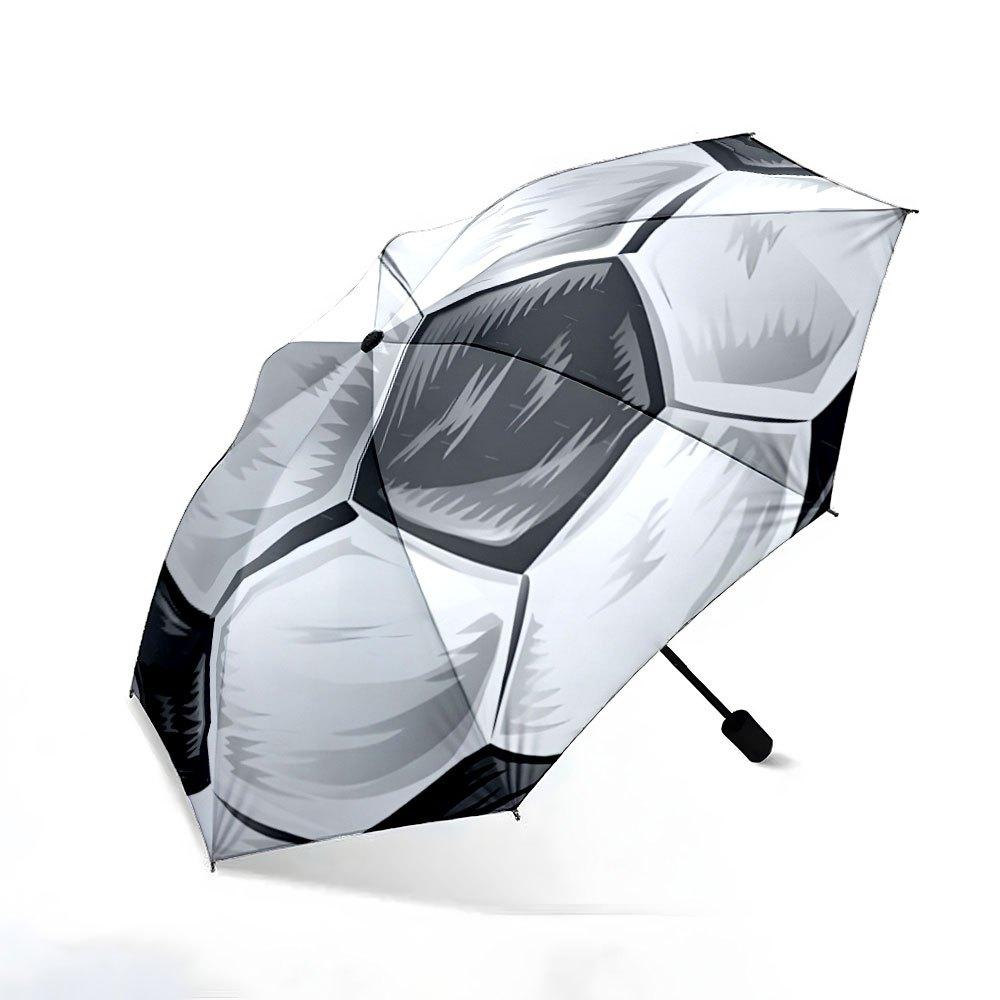 Folding Umbrella Soccer Ball Design Pattern, Abstract Artistic Background. Creative Portable Folding Umbrella for Christmas an
