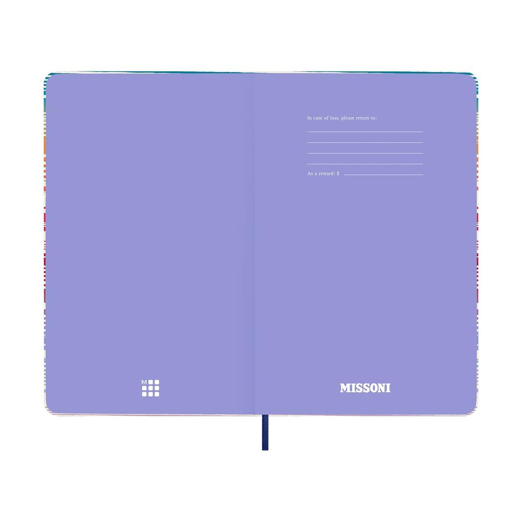 Moleskine Missoni Limited Edition Notebook, Hardcover, Large, Horizontally Ruled, Fiamu (SKQP060MISSFIAMSFU)