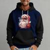Men's Christmas Print Color Block Hooded Casual Sports Comfort Sweatshirt