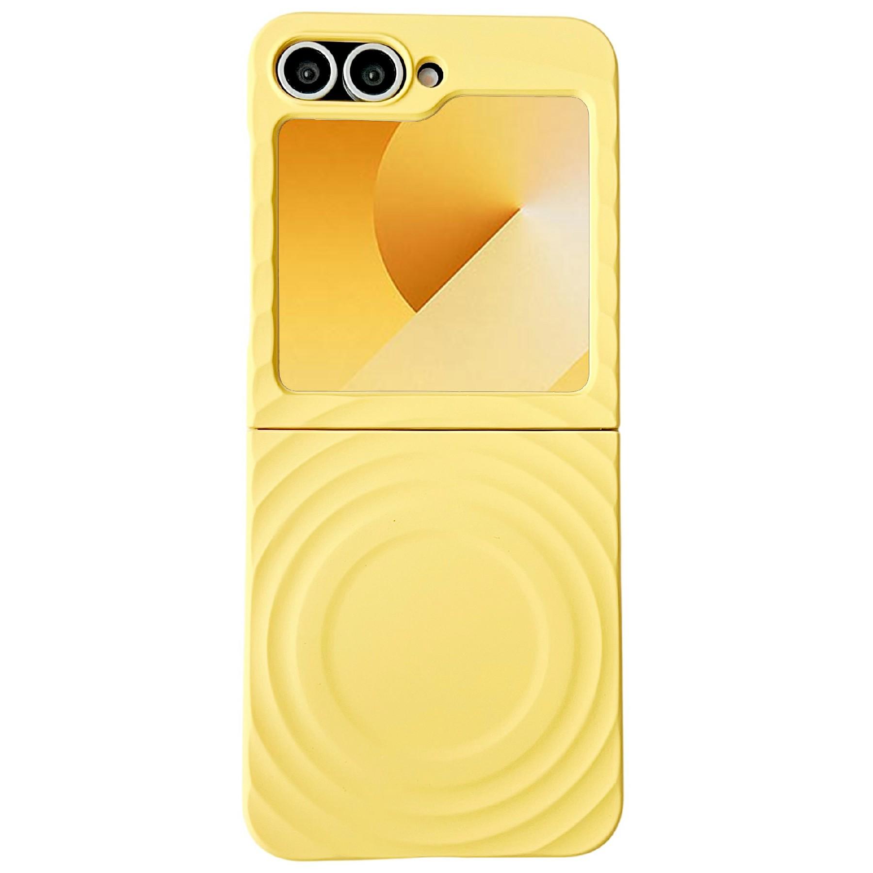 

For Samsung Galaxy Z Flip7 FE 5G/Z Flip6 5G/Flip5 5G Magnetic Case Skin-Touch Wave Texture Hard PC Phone Cover E