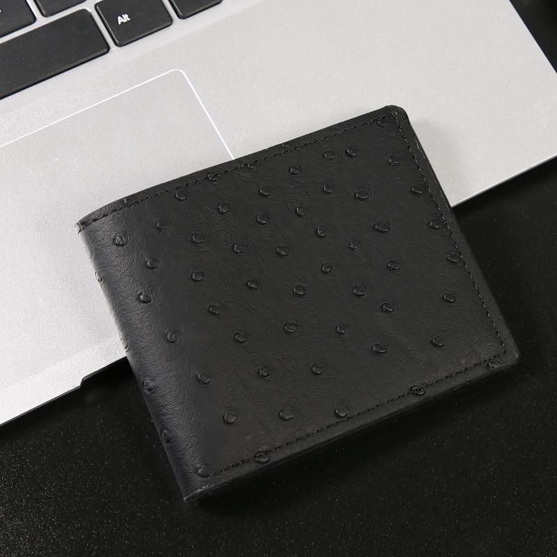 New Horizontal Men's Business Ostrich Pattern Wallet, Urban Personality Multi-function Large-capacity Horizontal Short
