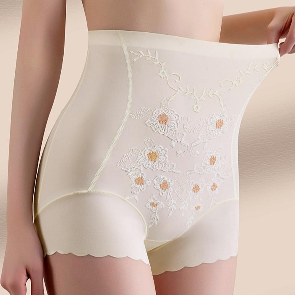 Relief Flower Pattern Postpartum Body Shaper High Waist Butt Lifting Briefs  Female