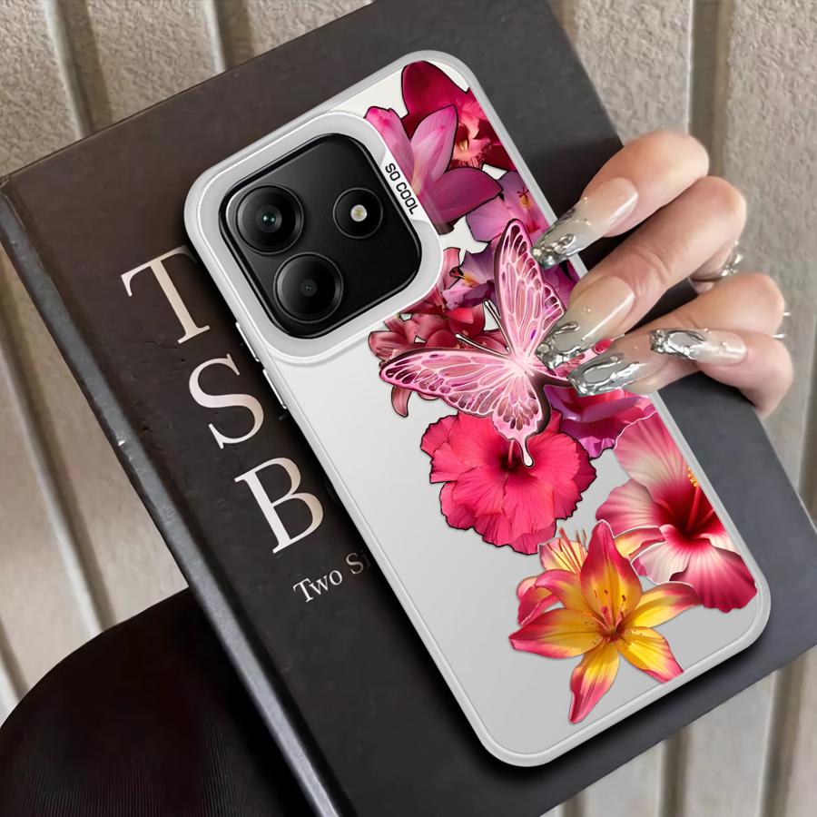 Back Phone Cover Case for Xiaomi Redmi 9T 10C A1 A2 Plus 14C K60 9C 12C 13C Note 9 10 A5 Cartoon Flower Art