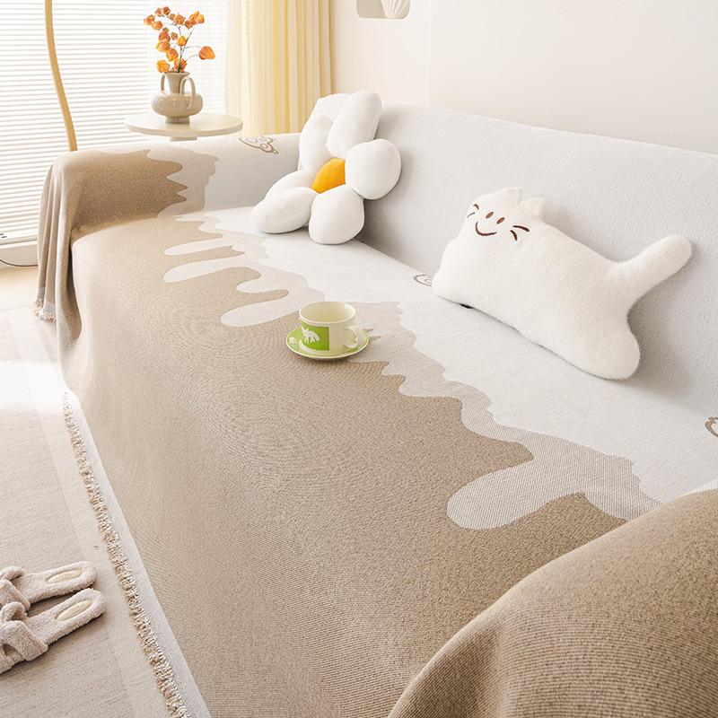 

Шенильное диванное полотенце, Универсальное для всех сезонов, Высококачественный диванный плед, Защита от царапин кошек, Цельный чехол на диван в стиле «маленькая свежесть» 180*130cm