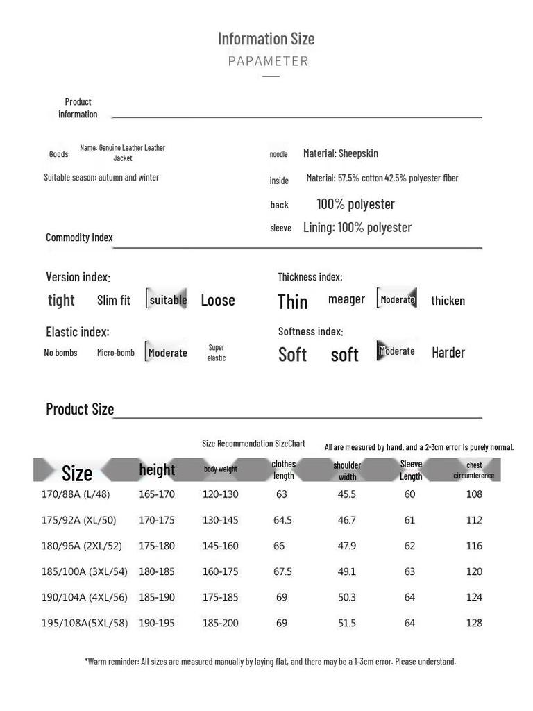 Hengyuanxiang Men's Genuine Goatskin Leather Jacket