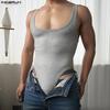Herren Ärmellose Enganliegende Bodysuits Einteiler Jumpsuits Unterwäsche Playsuits