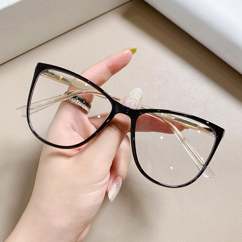 

TR90 Large Frame Fashion Glasses For Reading Cat Eye Anti Blue Light Transparent Frame Eyeglasses Women s Presbyopia Glasses 2.5 0