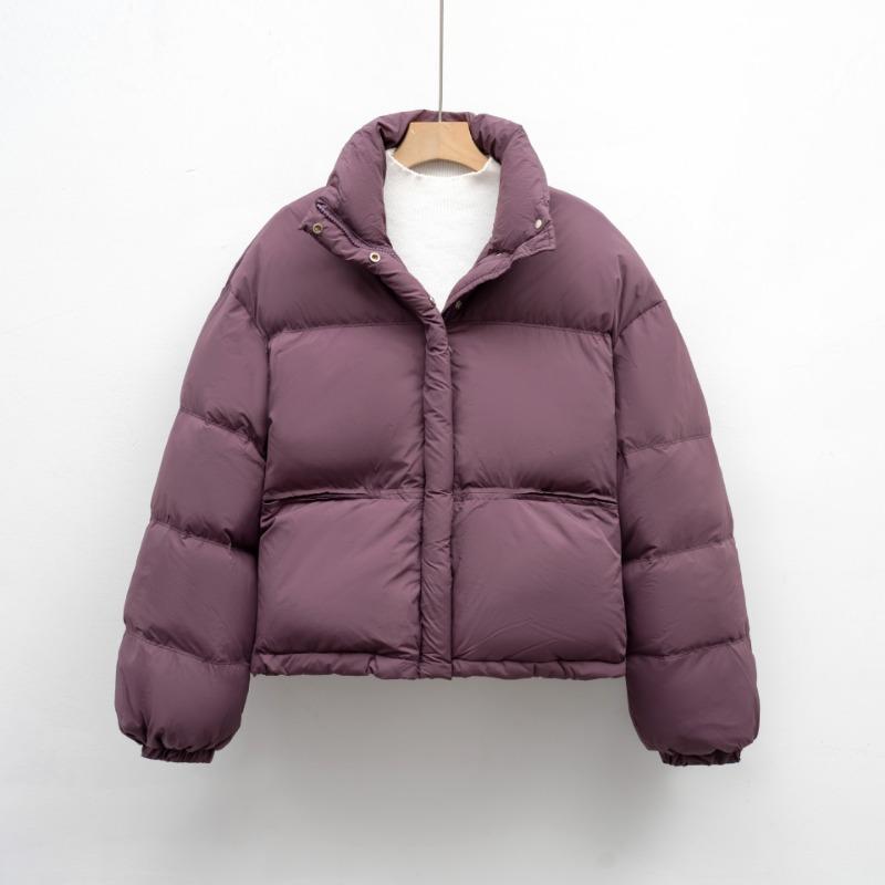 Solid color simple loose stand-up collar dopamine down jacket women's winter warm bread jacket