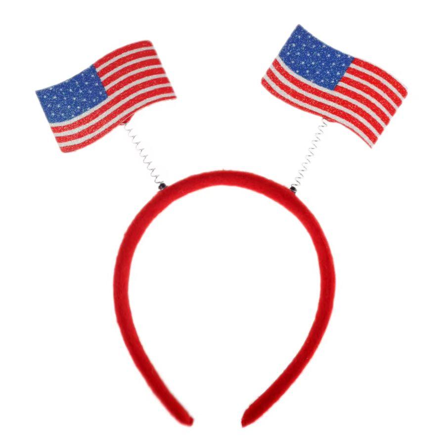 USA Flag Spring Headband 4th of July Independence Day Head Band Star Spangled Banner Festival Hair Accessory for Patriotic Party