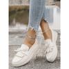 Women‘s Shoes Spring Large Size Slip-On Tassel Decoration Casual Single.