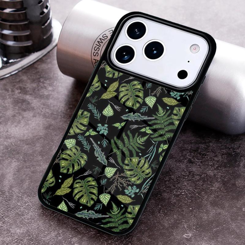 Monstera Flower Tropical Green Leaves print Phone Case for iPhone 17 16 15 Pro Max Air 14 13 12 11 Plus Shockproof Capa Cover