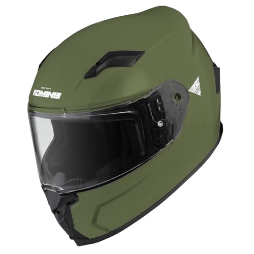 

Komine HK-170 FL Motorcycle Full Face Helmet, Olive, Large