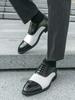 Men's Causal Shoes Color Matching Lace-up Leather Dress Business Office Flats Men Wedding Party Oxfords Big Sizes 38-48