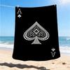 1pc Ace of Spades Playing Card Outdoor Flannel Blanket , Machine Washable Perfect Gift for Birthday , Holiday Travel Accessory , Durable Material