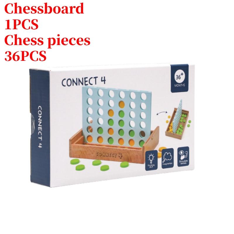 High-quality Wooden Connect Four Toy Interactive Game For Parent-child Bonding