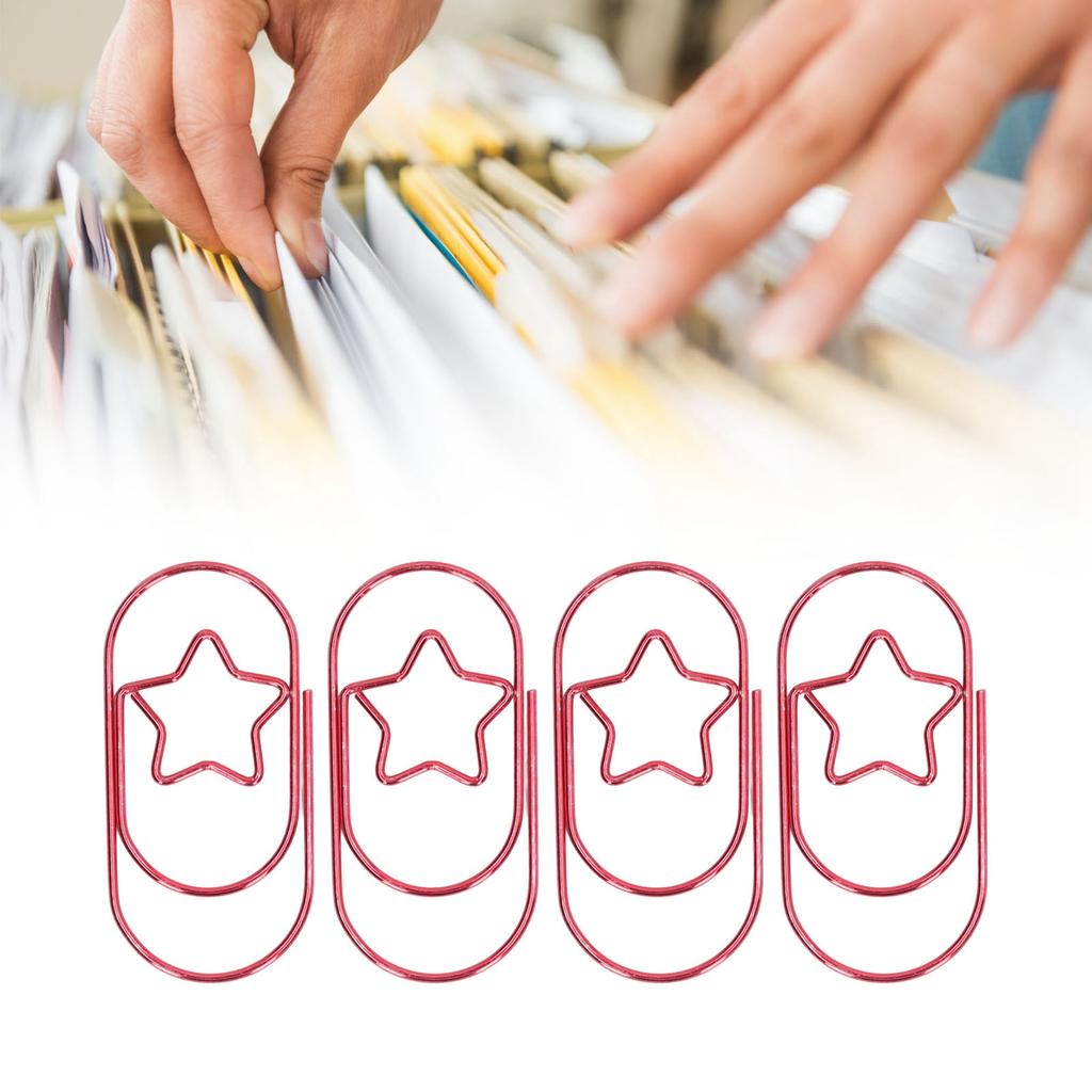 40Pcs   Paperclips Star   Rustproof Coating Multi Purpose Cute Paper Clips for Home School