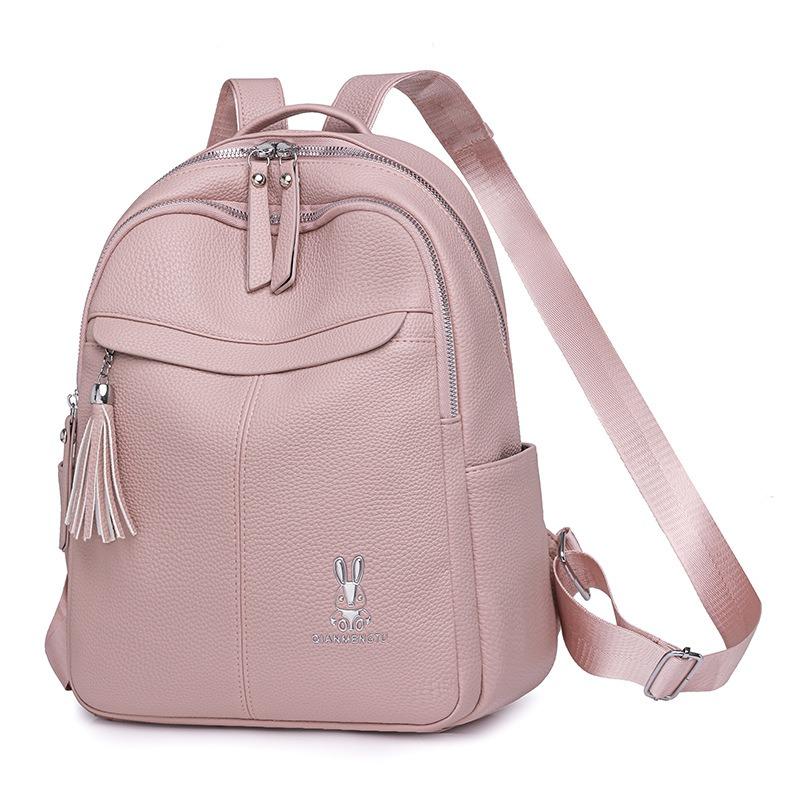 Soft leather fringed backpack women's new fashion casual backpack large capacity travel bag women's shoulder trendy bag