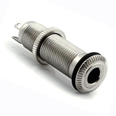 Yibuy Nickel 1/4 Inch Guitar/Bass Jack, Cylinder Flush Mount, Cylindrical Socket, High Reliability, Easy Installation, Improved Sound Quality