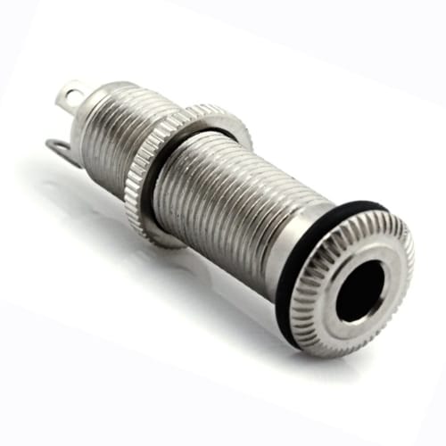 Yibuy Nickel 1/4 Inch Guitar/Bass Jack, Cylinder Flush Mount, Cylindrical Socket, High Reliability, Easy Installation, Improved Sound Quality