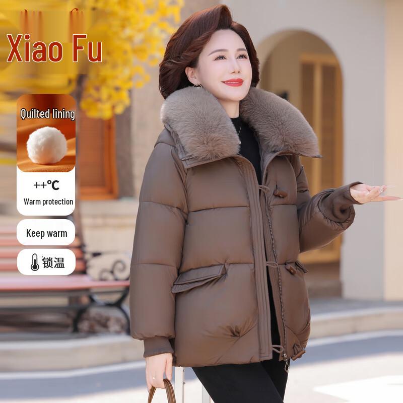 

Женская зимняя куртка с подкладкой и воротником из искусственного меха 3XL