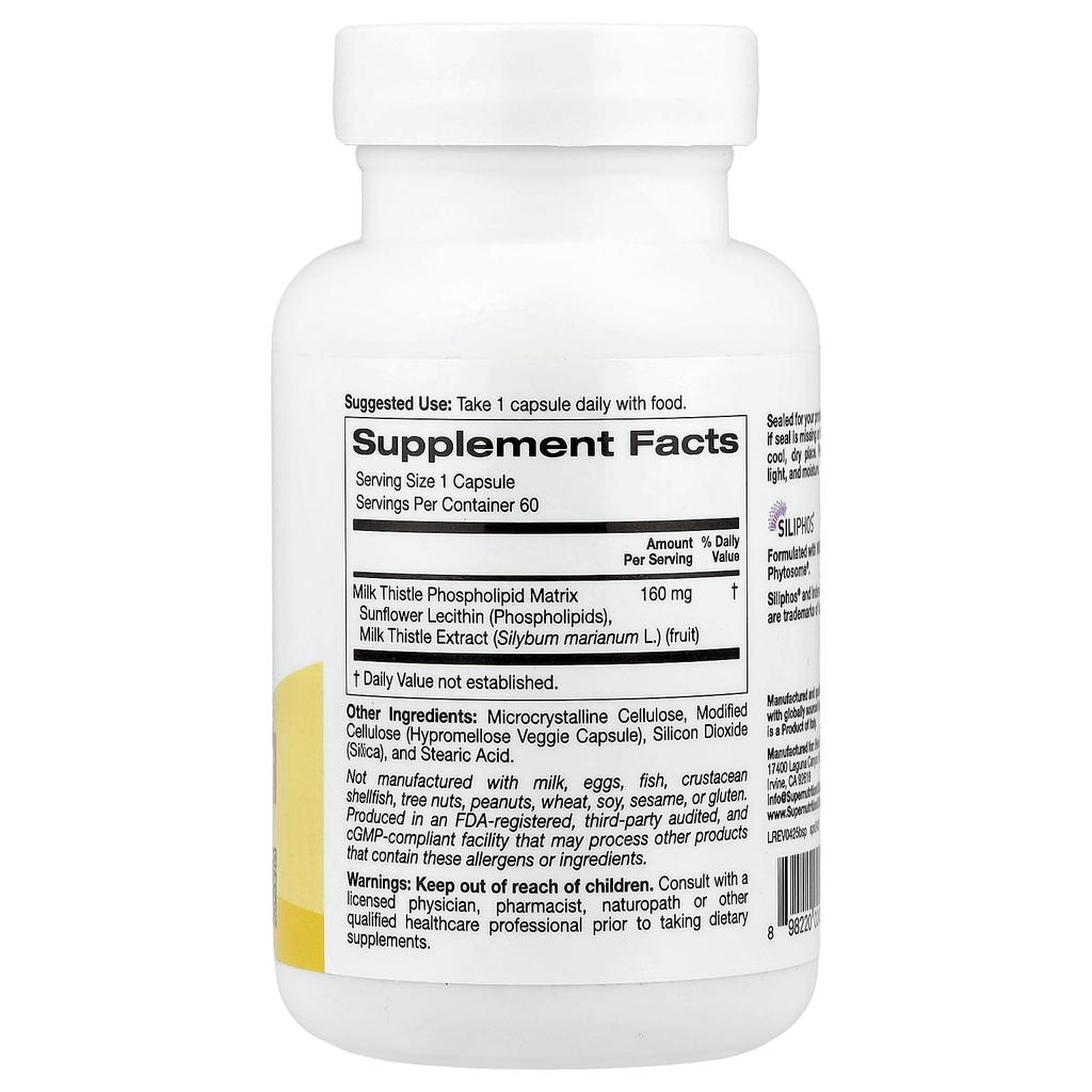 Milk Thistle Phytosome, 160Mg, 60 Veggie Caps