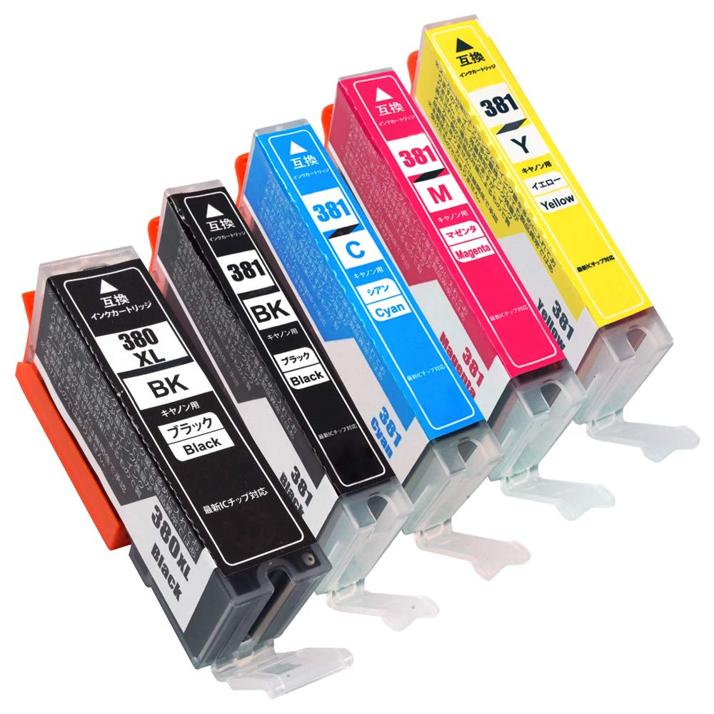 Compatible Canon Ink Cartridges and Latest IC Chip with Remaining Ink Level Made In an ISO 9001 Certified Packaged and In Japan BCI-380XL (BK) BCI-381