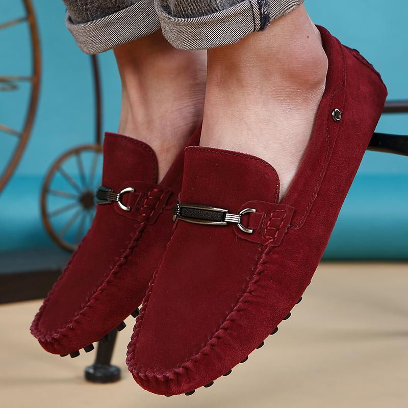Casual Shoes Men Suede Leather Man Loafers Luxury Men Boat Shoes Handmade Men Slip On Driving Shoes Male Moccasins Comfy Italian