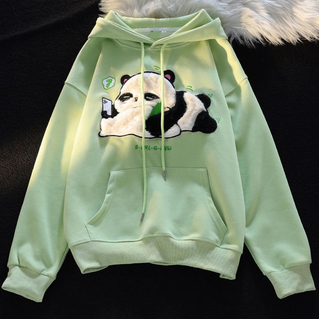 Ladies Fashion Casual Long Sleeve Round Neck Hoodie Pullover Top With  Pockets