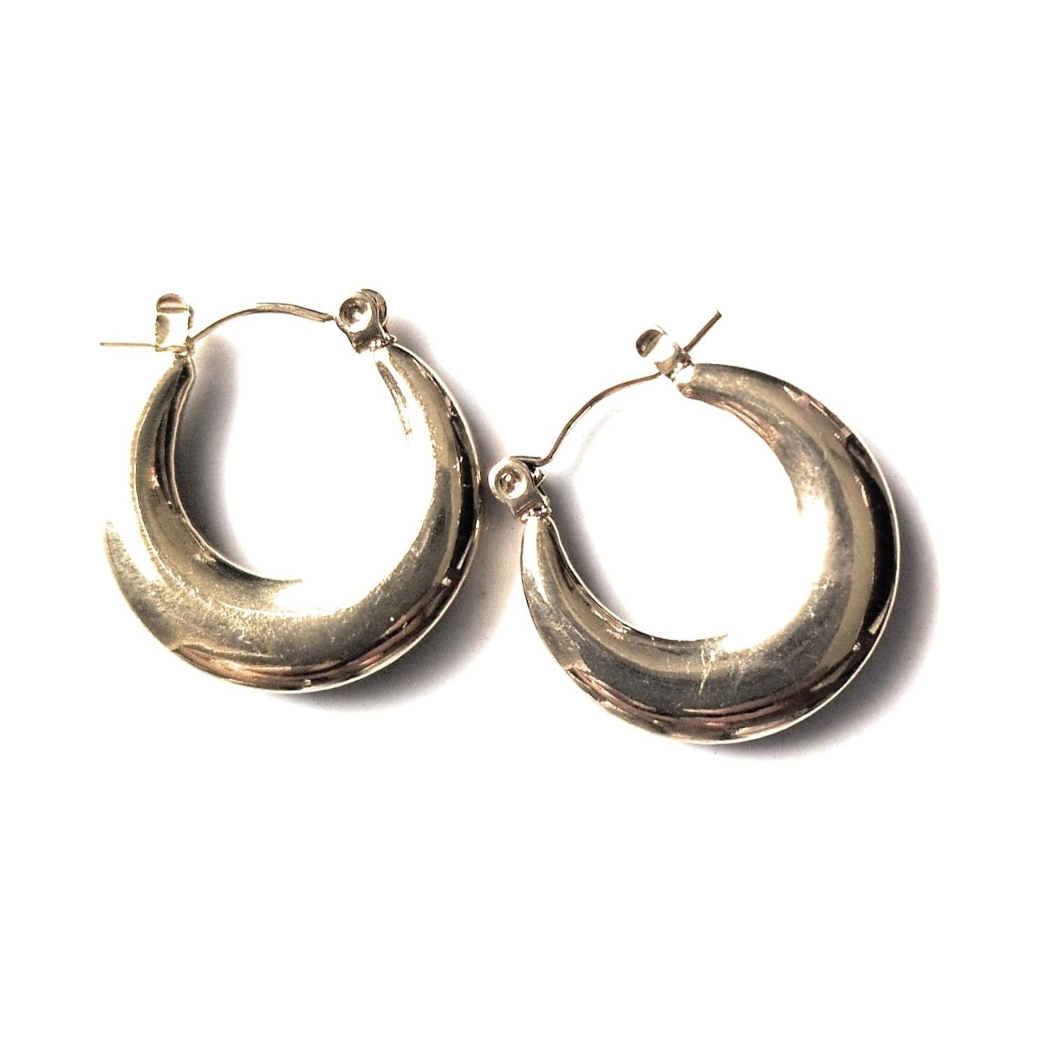 Серьги-кольца в форме полумесяца, Элегантный металлический дизайн, Маленькая форма полукруга, Модные украшения для женщин