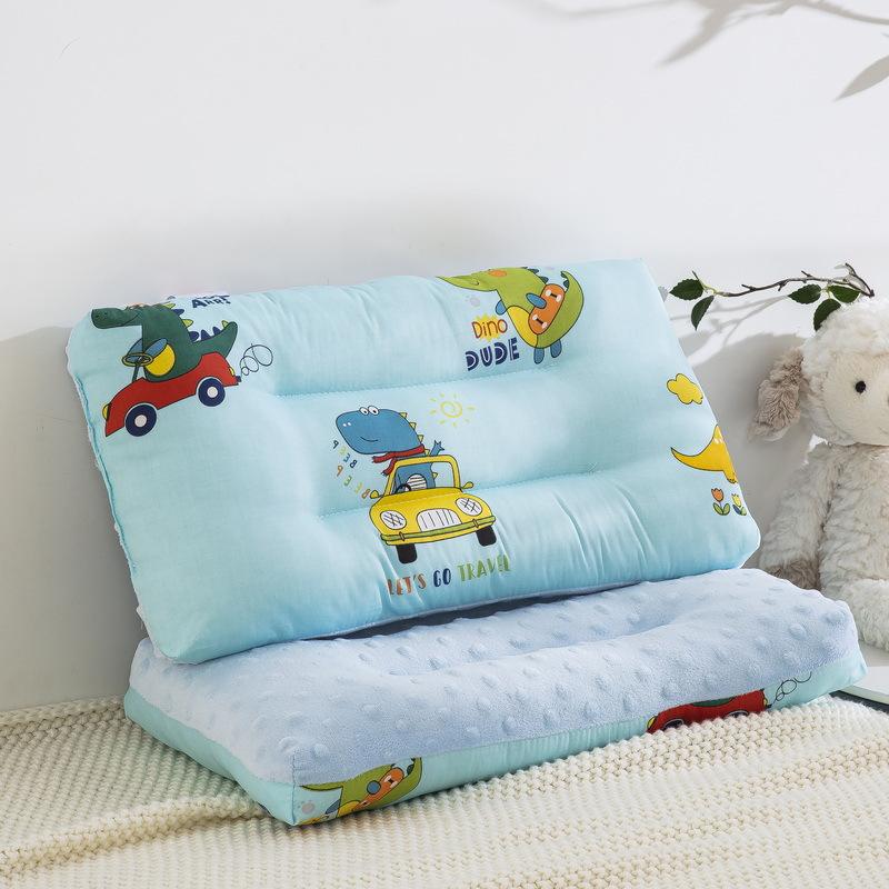 1pcs AB Double-sided Children's Sleep Pillow 3D Three-dimensional Bean Velvet Kindergarten Pillow Core Breathable and Dry Cartoon Printed Pillows