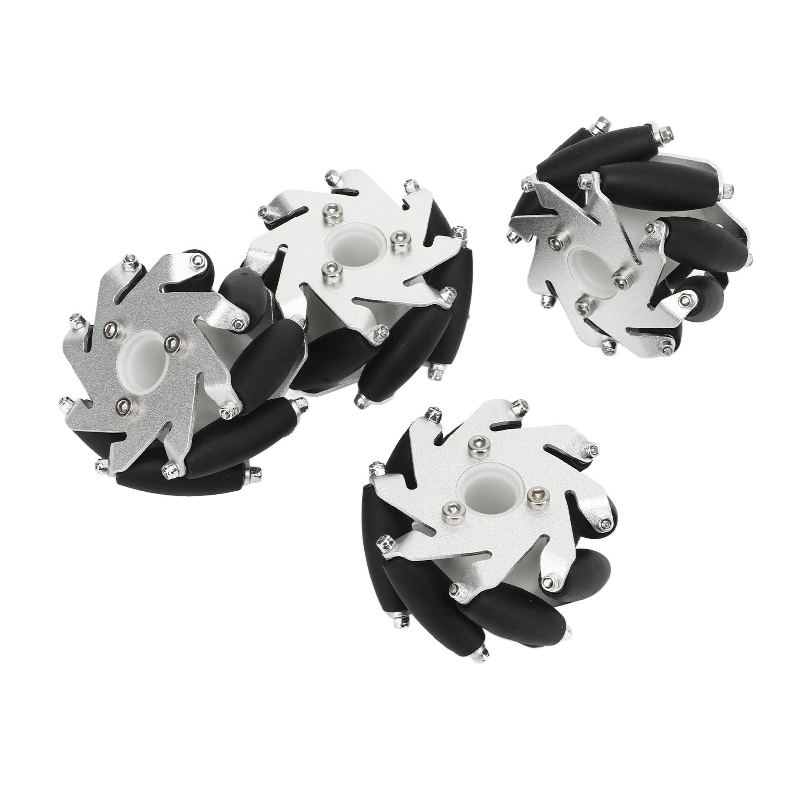 

4Pcs 60mm Omnidirectional Wheel Aluminum Alloy Omni Directional Wheel Set 2 Left 2 Right 14159