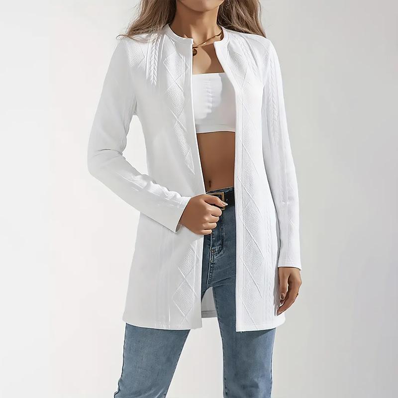 Cardigan da donna a maniche lunghe Giubbotti tinta unita Scollo rotondo Soprabito Cappotti eleganti da donna Capispalla