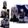 Wednesday Cosplay Costume For Kids With Polyester Fabric For Halloween And Themed Parties