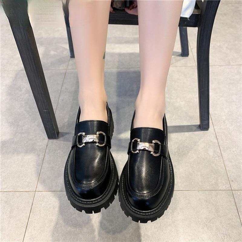 2021 Primavera Autunno Donne Stile britannico Punta rotonda Scarpe piatte  Moda femminile Preppy Stile Fibbia Mocassini Donna Casual Leather Platform  Shoes acquista in modo economico — spedizione gratuita, recensioni reali  con foto — Joom