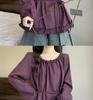 Plus Size Ruffled Waist Long Sleeve Shirt - Women's Spring/Autumn Korean Style, Slimming and Elegant Top