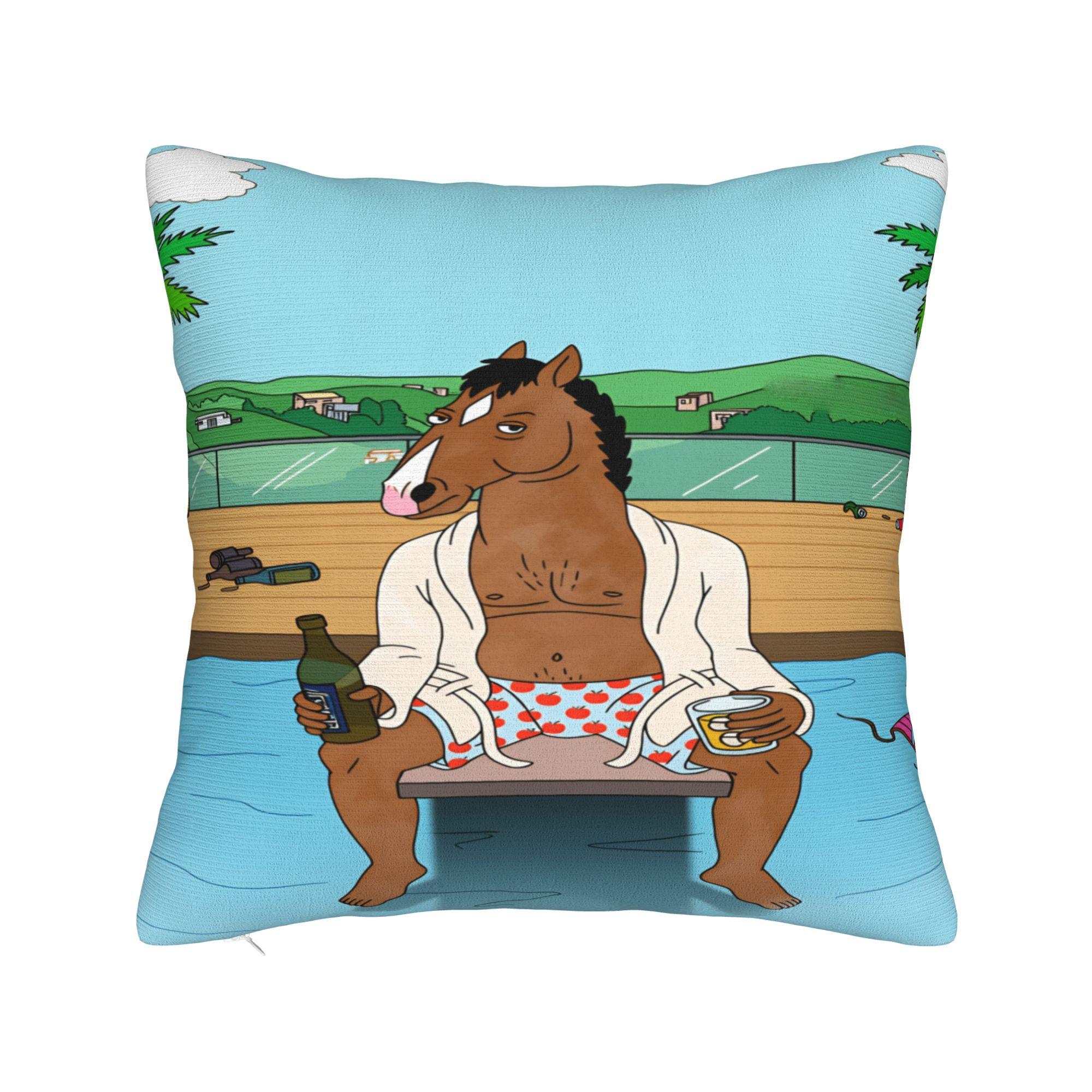 Аниме B-BoJack H-Horsemans Наволочка Кавайная Наволочка Мягкие Наволочки Для Дивана Диванчика Спальни 12x12Inch