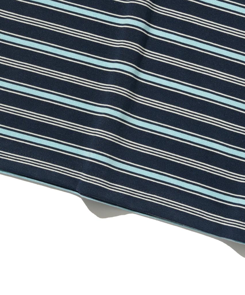 TAILOR STUDIO Soft Campus Striped Short Sleeve T-Shirt (Navy/Blue)