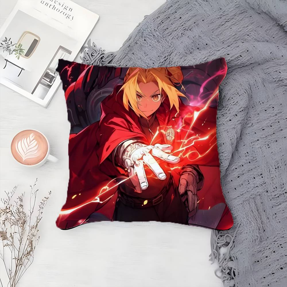 Anime F-Fullmetal Alchemist-MT Pillow Case Printing Pillowcase Living Room Sofa Cushion Cover Bedroom Room Decor